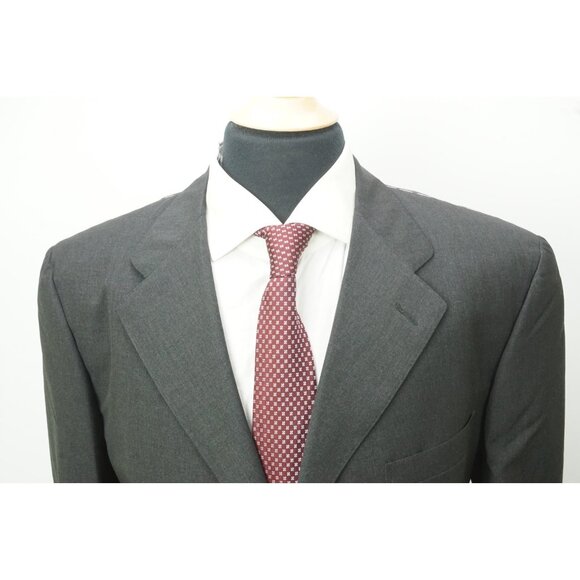 Isaia Patrizio Gray Wool 2 Pc Suit Jacket Pants Sz 44R Brand New - Picture 2 of 11